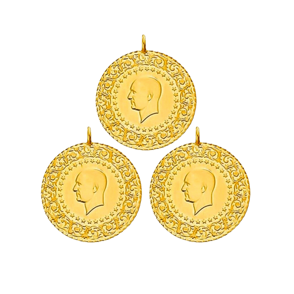 Sarrafiye - 3 Adet Yeni Tarihli Yarım Altın