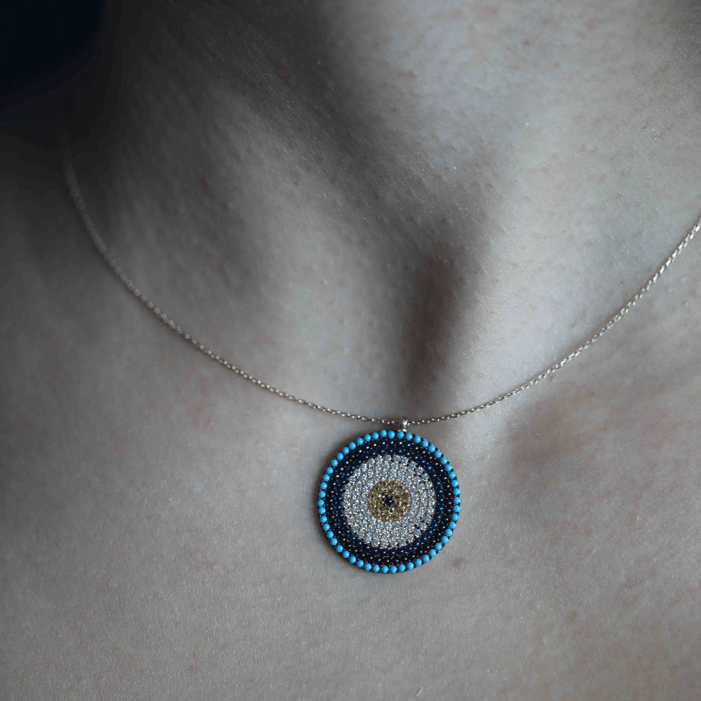 Zirkon Nazar Boncuk Kolye