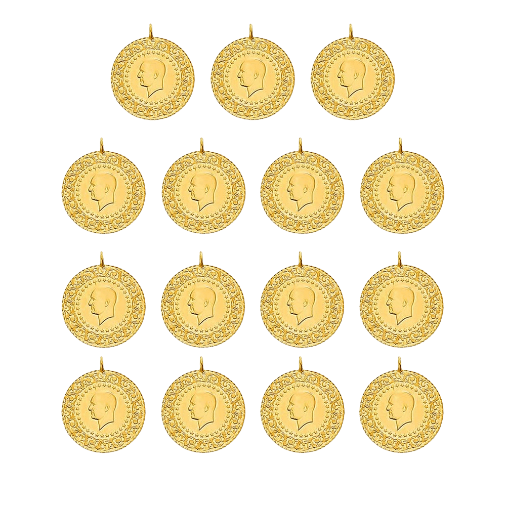 Sarrafiye - 15 Adet Yeni Tarihli Çeyrek Altın