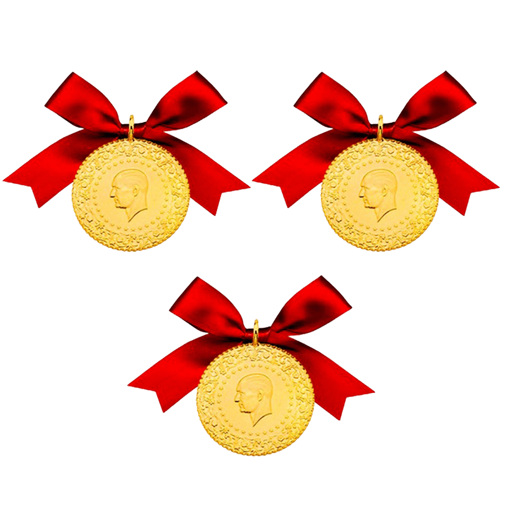 Sarrafiye - 3 Adet Eski Tarihli Çeyrek Altın