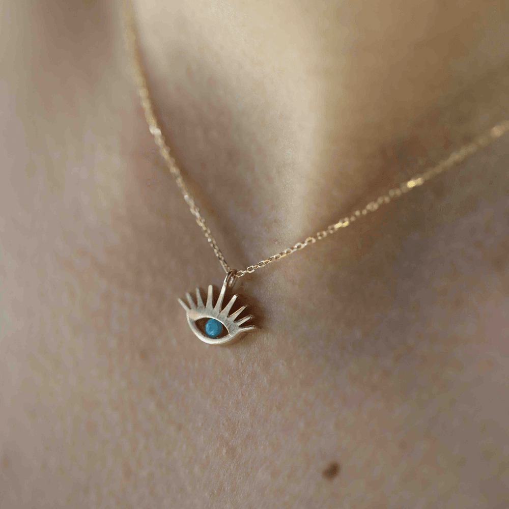 Mavi Taş Göz Kolye